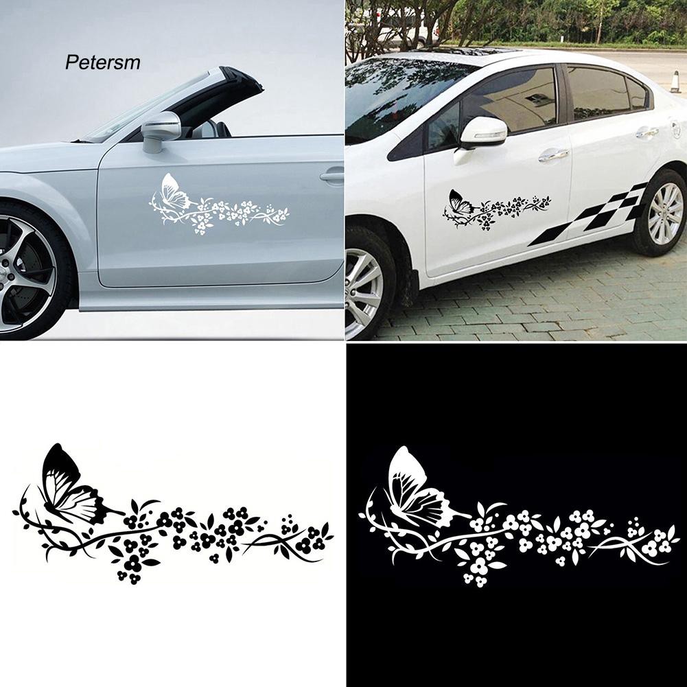 Decal hình hoa bướm trang trí cửa sổ xe hơi