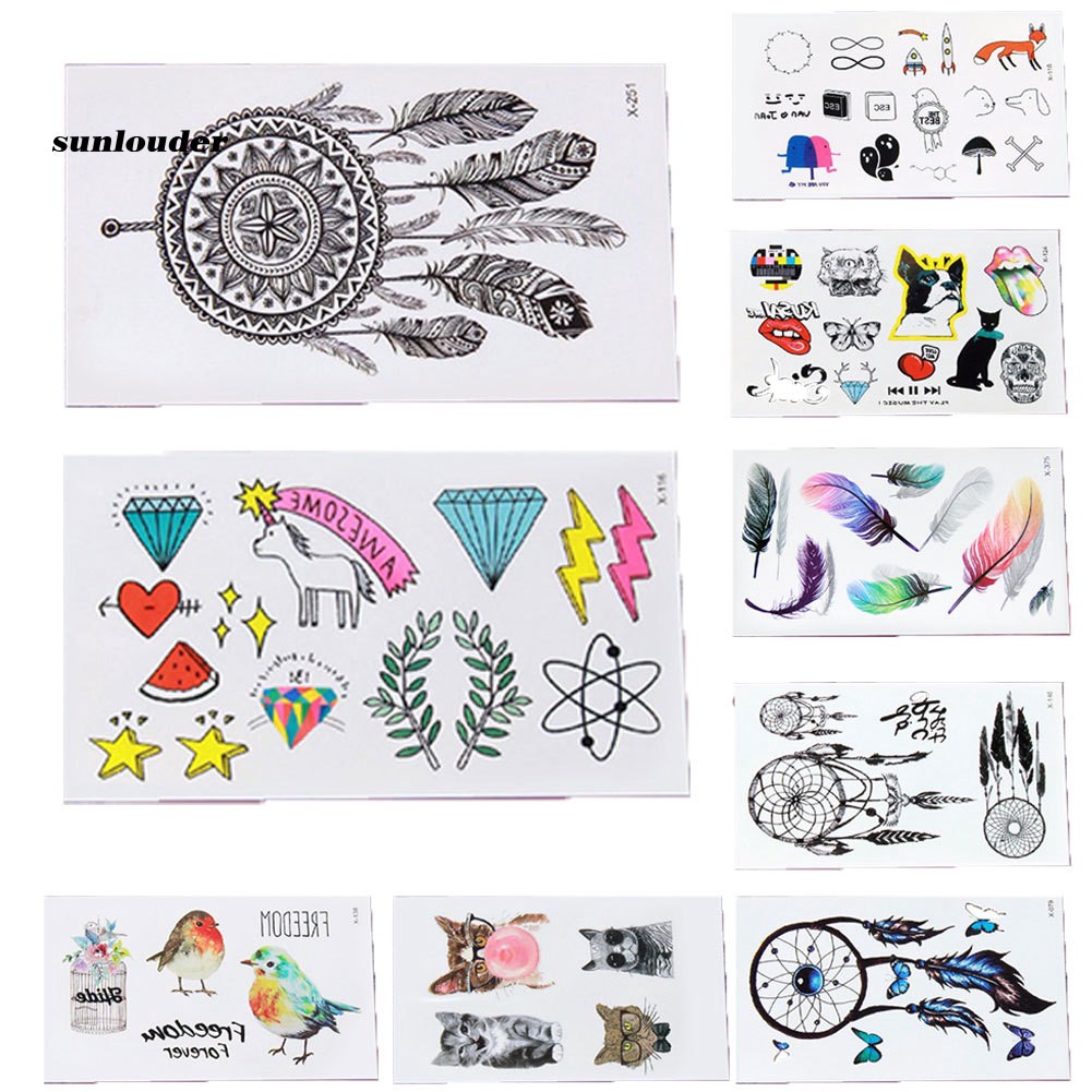 SNLD Unisex 3D Dream Catcher Waterproof Temporary Flash Tattoo Sticker Body Art Decal