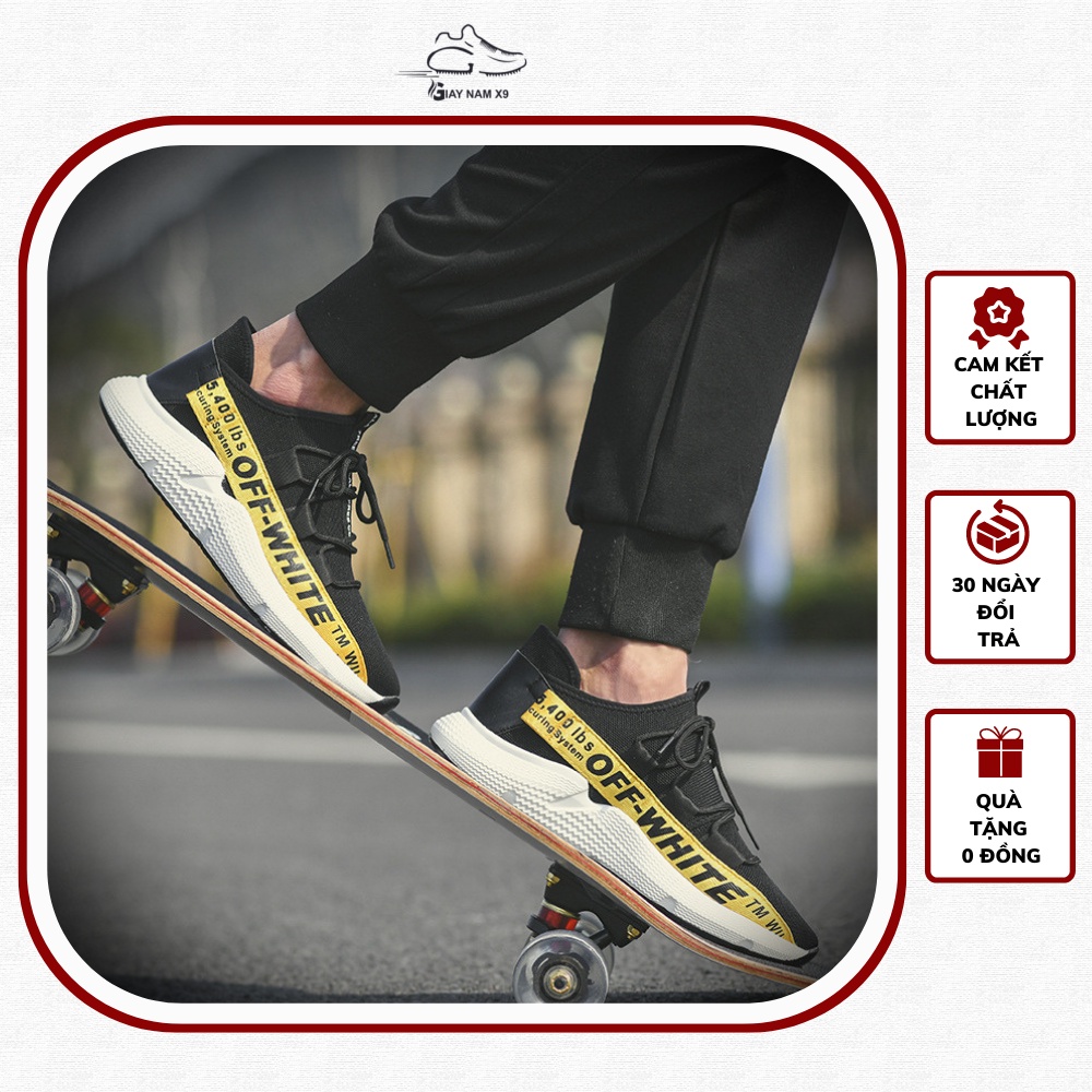 Giày thể thao Sneaker nam D42, phong cách trẻ trung năng động, đế cao su non đi cực êm