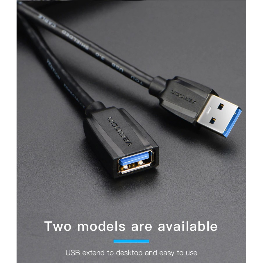 Dây cáp nối dài USB 3.0 1.5m/3m Vention VAS-A45 - Bảo Hành 12 tháng - Hàng chính hãng
