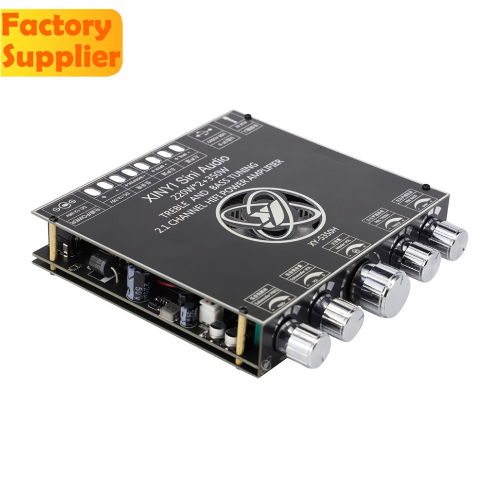 Bảng mạch khuếch đại công suất âm thanh loa siêu trầm bluetooth TPA3251 XY-S350H 2.1 kênh 220W X2 có quạt tản nhiệt 350W