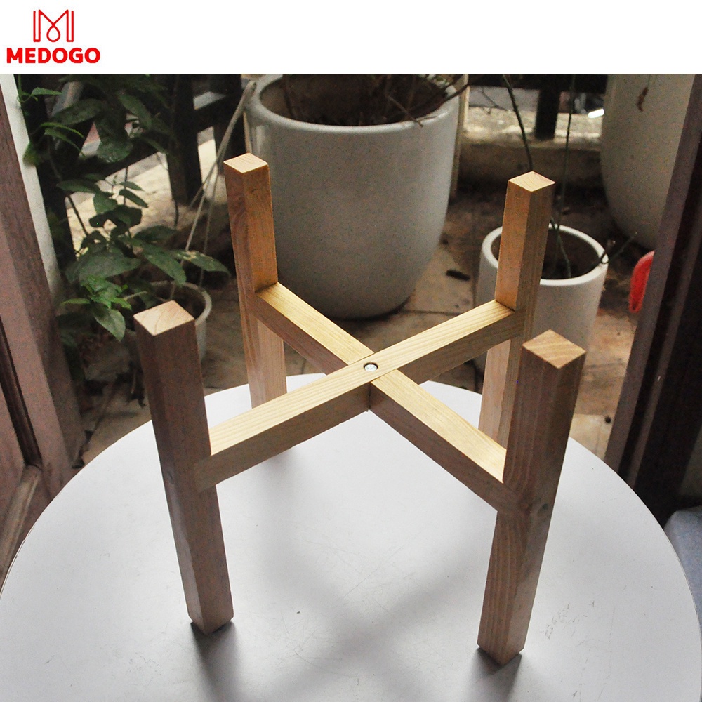 Đôn gỗ vuông để cây cảnh trang trí trong nhà nhiều kích thước, giá gỗ đỡ chậu cây cảnh MEDOGO-05