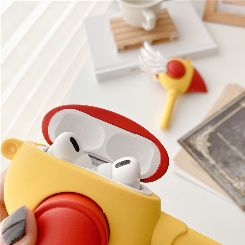 Ốp hộp sạc tai nghe Bluetooth silicon mềm họa tiết Sakura thích hợp cho AirPods Pro Airpods 1/2