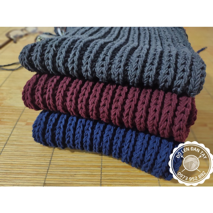 Khăn len đan tay - Kiểu đan cốt ăng lê phù hợp cho cả nam và nữ - Quà tặng handmade