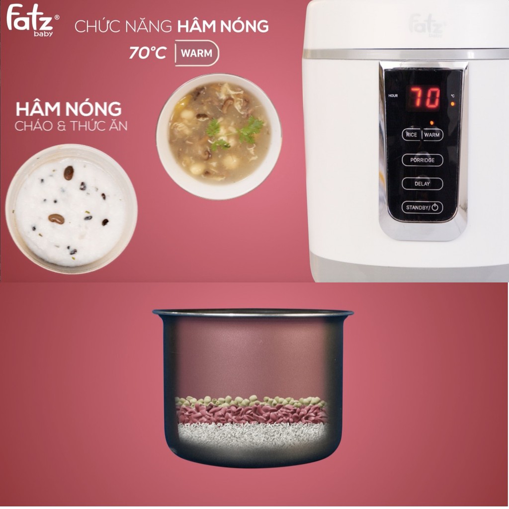 Nồi nấu đa năng có chức năng hâm sữa Fatzbaby COOK FB9304MH/FB9305MH/FB9308MH