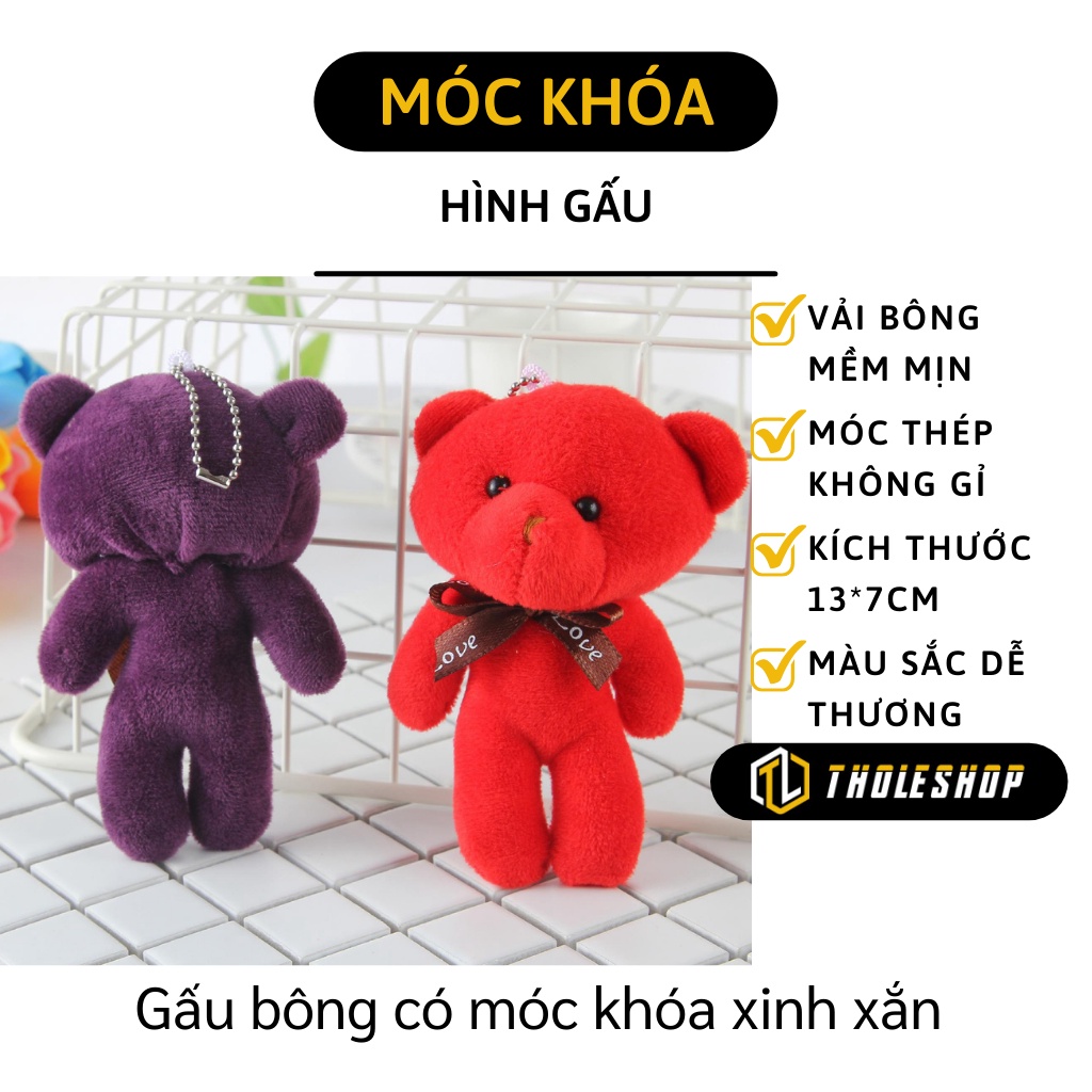 Móc Khóa - Móc Khóa Hình Gấu Nhồi Bông Trang Trí Túi Xách, Balo, Khóa Xe 6467