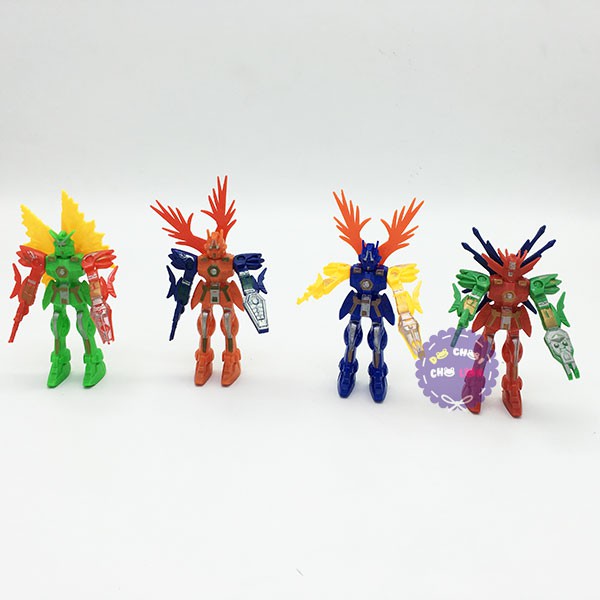 Vỉ đồ chơi bộ 4 siêu nhân Gundam mini bằng nhựa