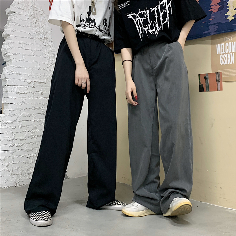 Quần Tây Màu Trơn 191102Quần Dài Dáng Rộng Ống Suông Thiết Kế Đơn Giản Phong Cách Hàn Quốc