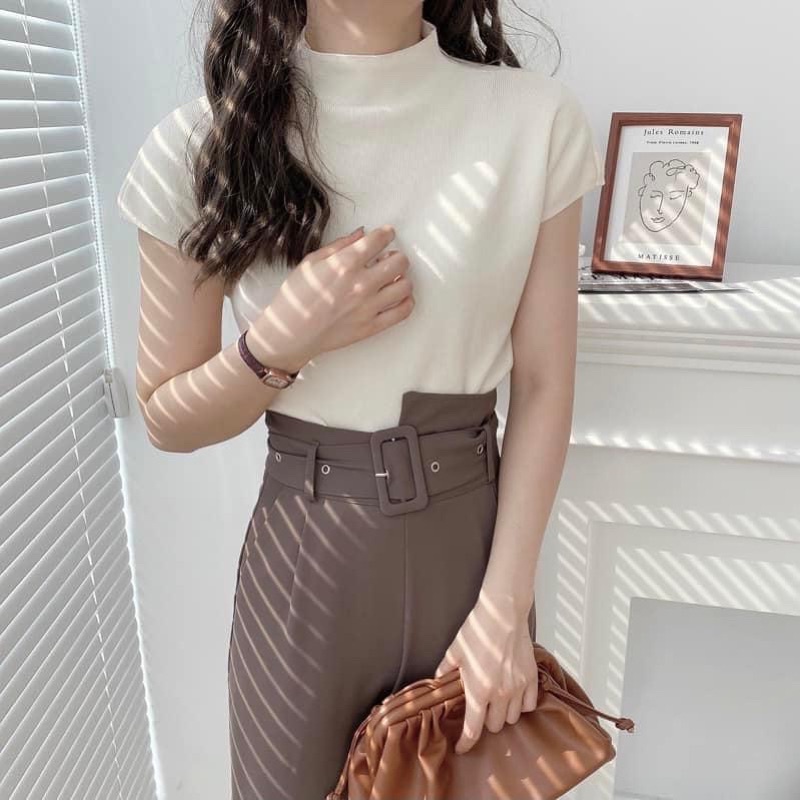 Áo len tay hến chất mịn màu basic