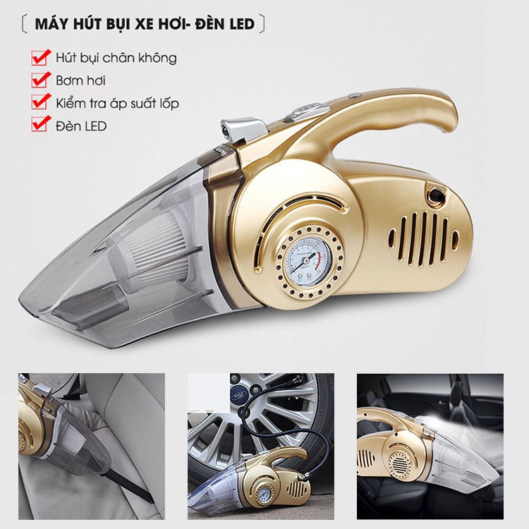 Máy Hút Bụi Cầm Tay Xe Hơi Đo Áp Suất 4In1.