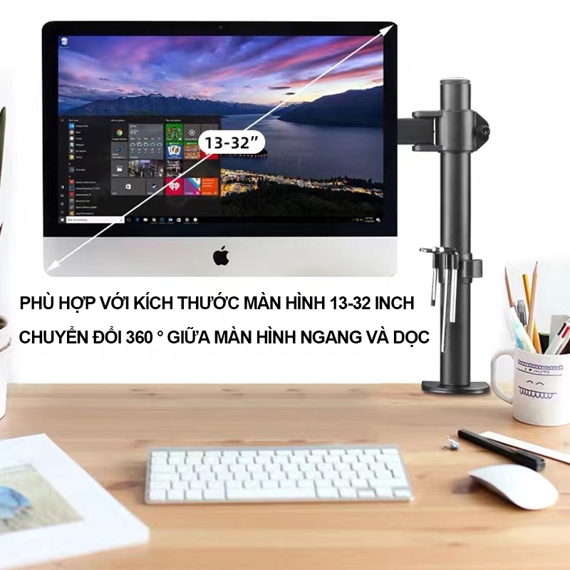 giá đỡ màn hình/giá đỡ máy tính/Giá treo / giá đỡ màn hình máy tính (gắn bàn) 17inch - 32inch - Xoay 360 độ