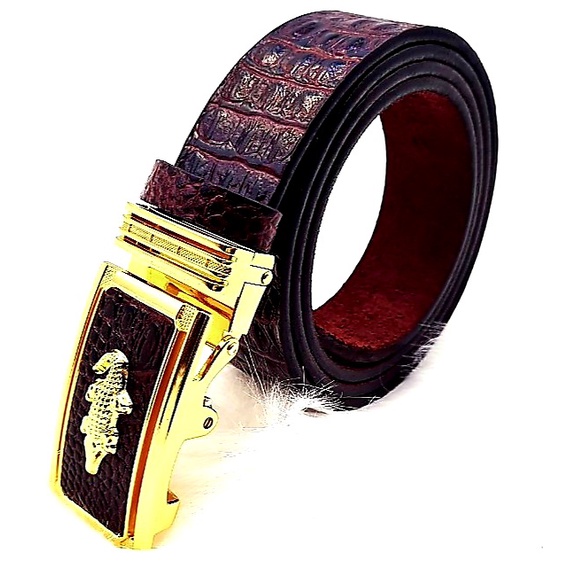 Thắt Lưng Da Bò DONAVY Cao Cấp Khóa Tự Động Đầu Cá Sấu Thời Trang D.TLCS