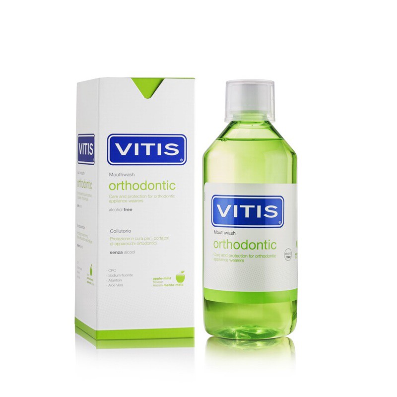 Nước súc miệng  dành cho người niềng răng, chỉnh nha Vitis Orthodontic 500ml | Oralmart