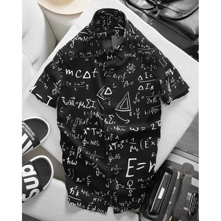 Áo Sơ Mi Nam - Họa Tiết Toán Số - Chất vải lụa Satin mềm,co giãn nhẹ - Sico Menswear
