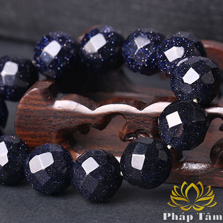 Vòng Tay Phong Thủy Đá Kim Sa Tím Than Vát Cạnh - Tâm Phong Thủy