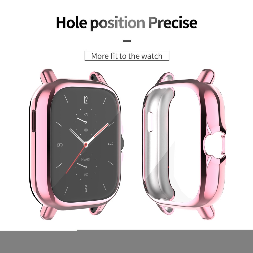 Ốp Bảo Vệ Có Dây Đeo Tay Bằng Nhựa Trong Suốt Cho Amazfit GTS 2 Mini Bip U Pro S Lite 2e 3