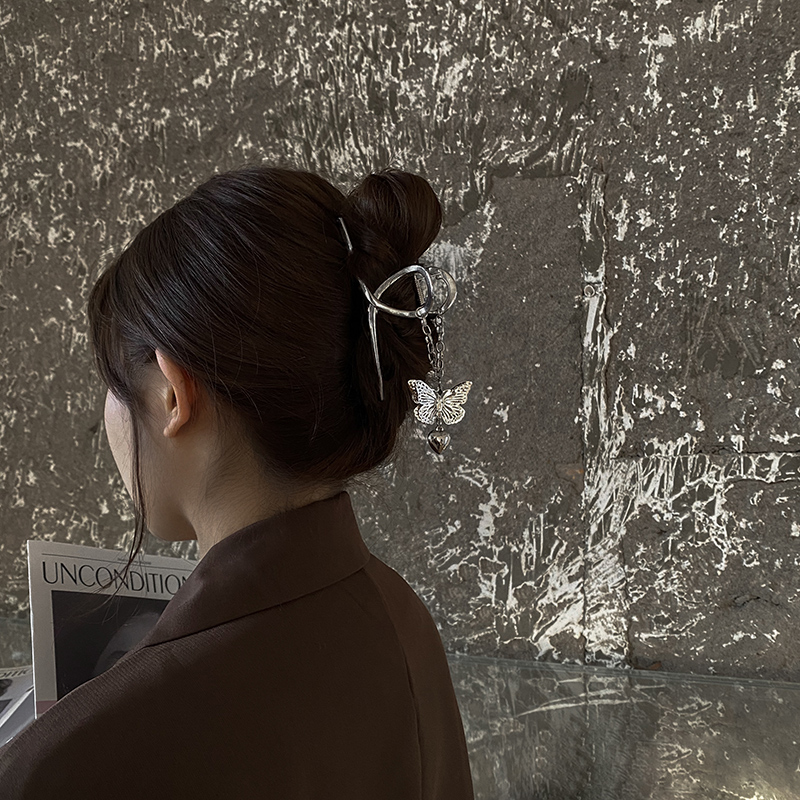 Kẹp tóc càng cua hình bướm bằng thép không gỉ thời trang Hàn Quốc