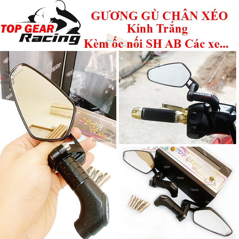 Gương Gù Chân Gương Kính Trắng Bên Trái Kèm Ốc Nối SH AB và Các Loại Xe