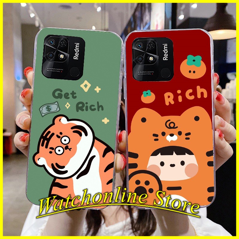 Ốp silicon in UV Xiaomi Redmi A1 10C Poco C40 Redmi 10A họa tiết Tiger
