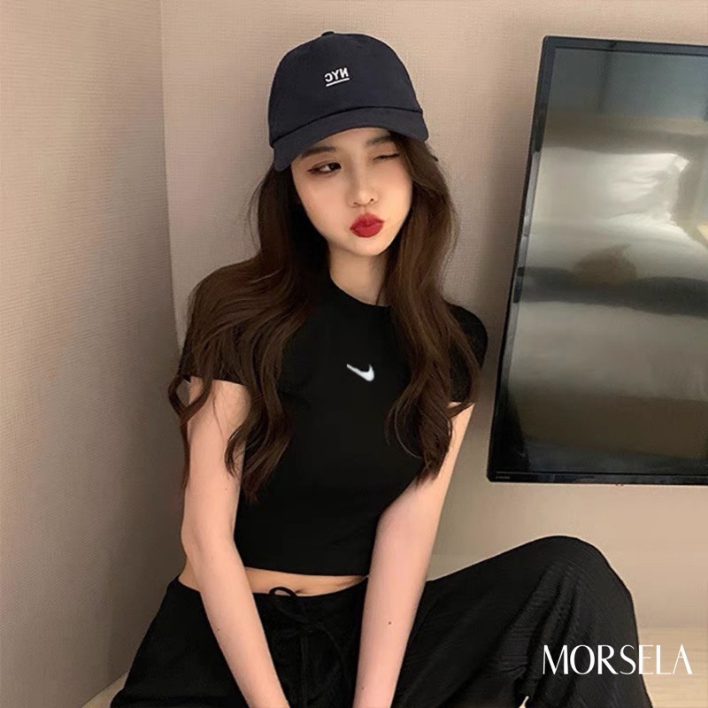 Áo croptop nữ kiểu form ôm ngắn tay - Áo crop top kiểu - Morsela