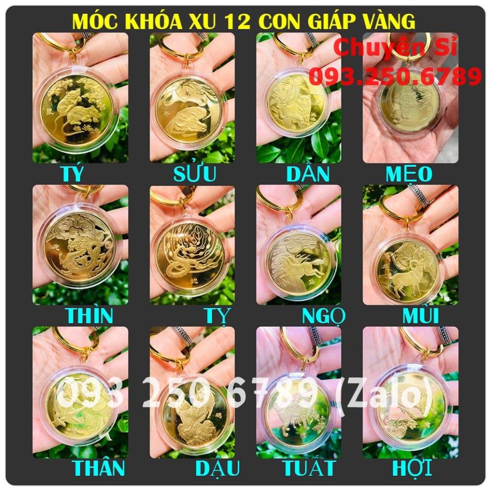 [GIÁ SỈ] Móc Khóa 12 Con Giáp Đồng Xu Phong Thủy May Mắn