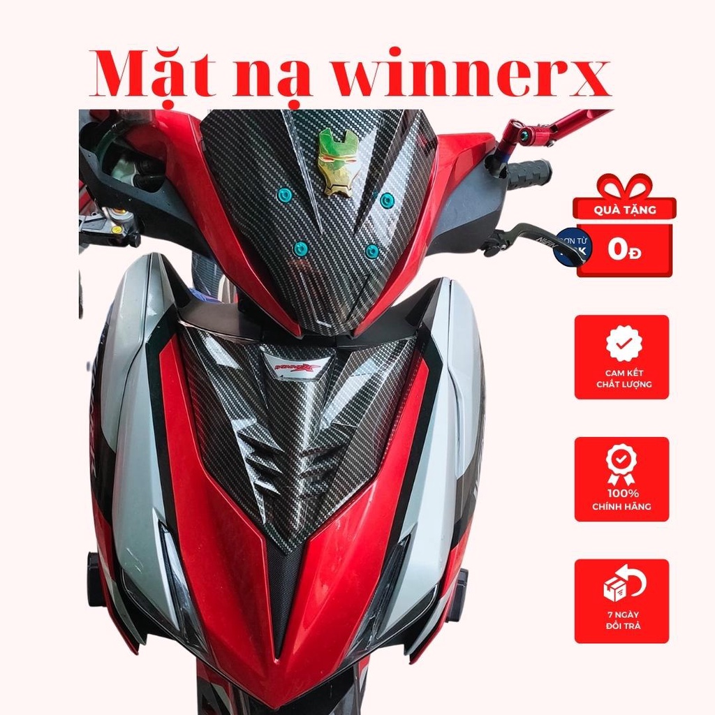 ốp mặt nạ xe winnerx màu đen cacbon có keo 3m dán sau cực chắc sản phẩm bảo hành 1 năm