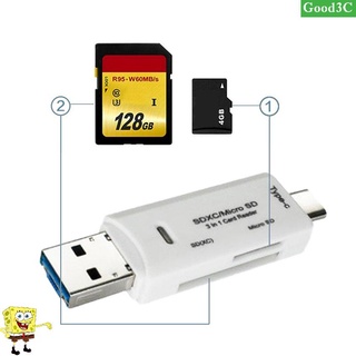 【Good】 OTG Type-C Card Reader USB 3.0 USB A Micro USB Combo to TF SD Card Reader