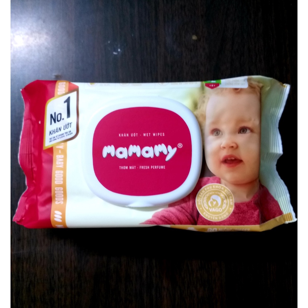 Khăn ướt Mamamy 100 tờ/80 tờ có nắp không mùi/có mùi