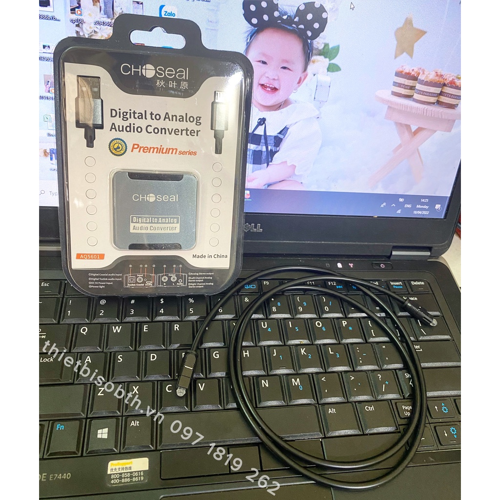 Bộ Chuyển Đổi Âm Thanh Quang Học Optical Sang AV Ra Audio  Choseal. Tặng Kèm Dây Quang