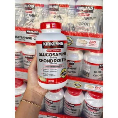 XẢ KHO THANH LÝ Viên Uống Bổ Sụn Khớp Của Mỹ Kirkland Glucosamine 1500mg Chondroitin 1200mg 220 Viên XẢ KHO THANH LÝ