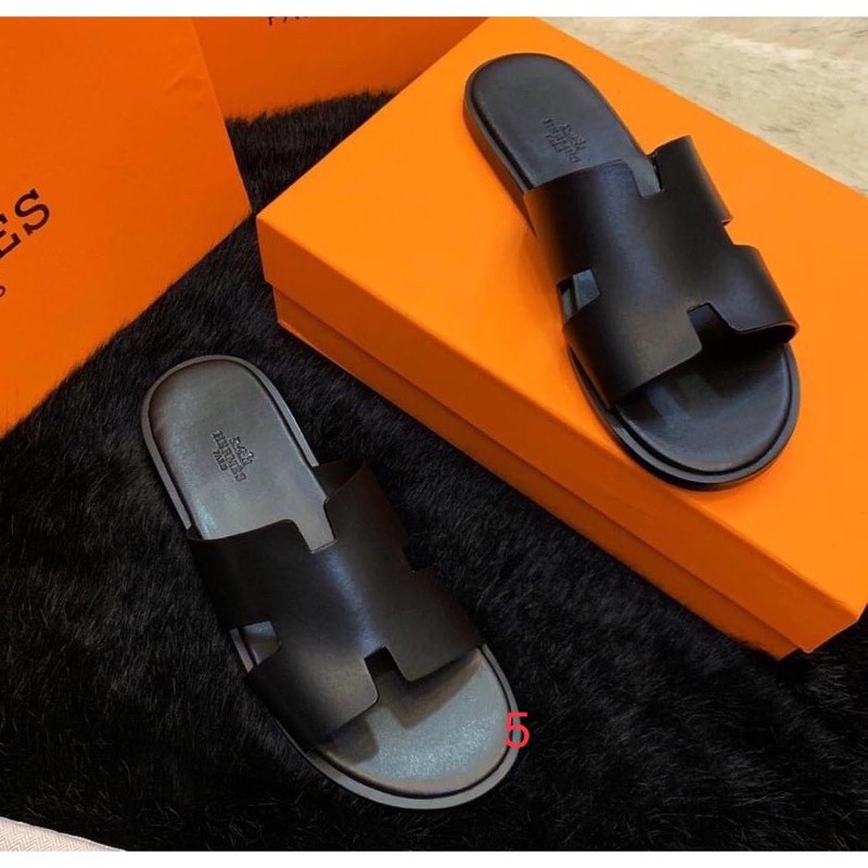 Dép Hm, Dép Nam, Dép Lê Hm Đế Gỗ Da Miếng Hàng Có Sẵn.