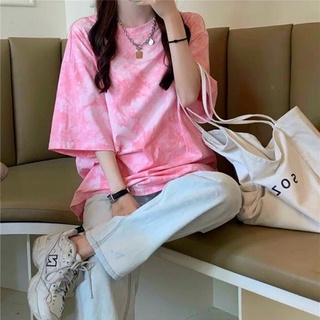 Áo thun loang màu hồng babi