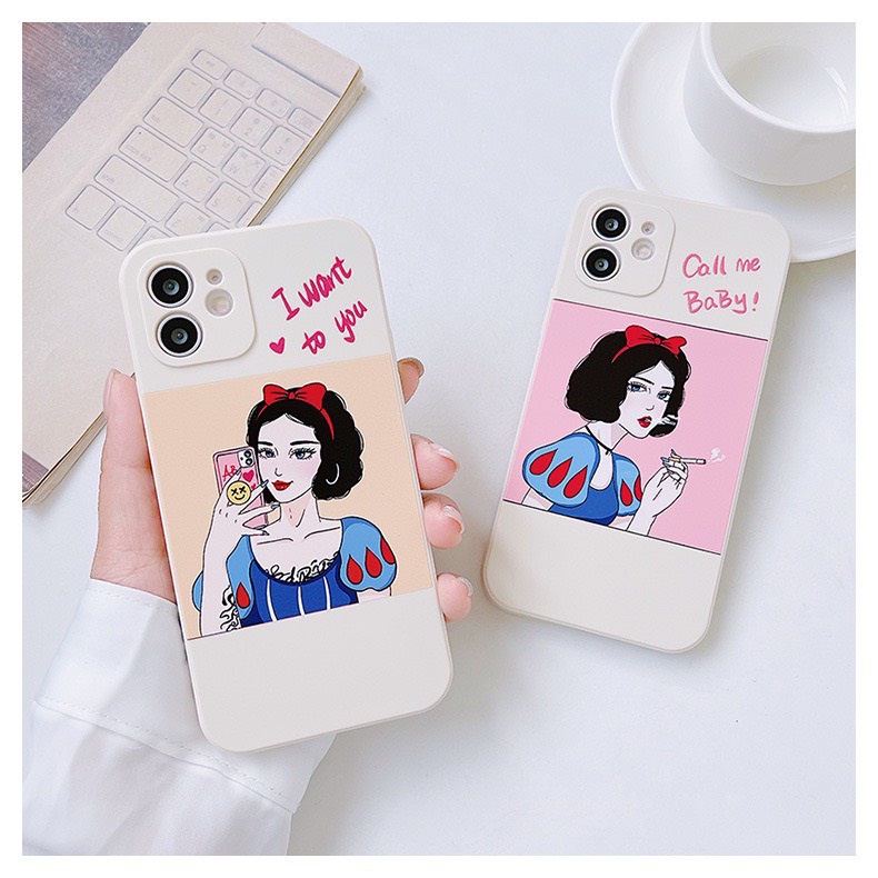 Ốp lưng cạnh vuông BVC cô gái 5/5s/6/6plus/6s/6splus/7/7plus/8/8plus/x/xr/xs/11/12/pro/max/plus/13/13Promax/14Promax