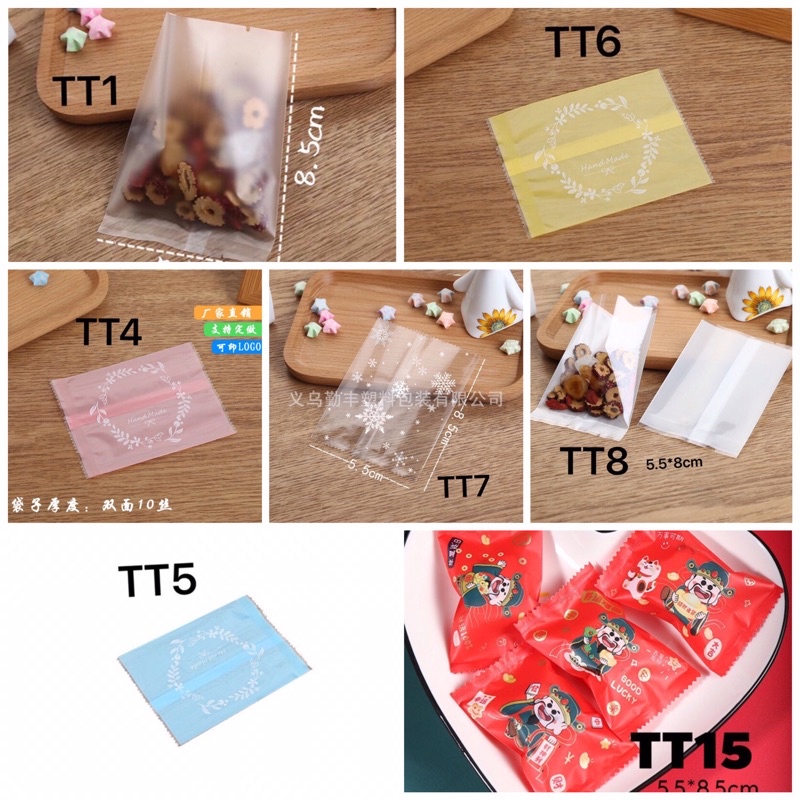 Túi đựng bánh/trà hoa 5.5*8.5cm nhiều mẫu - 100c
