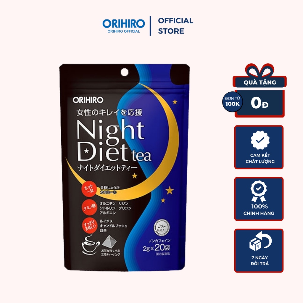 Trà giảm cân Night Diet Tea Orihiro 20 gói/túi và 24 gói/túi