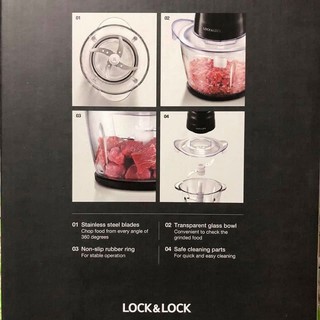 Máy xay thịt cối thủy tinh Lock&Lock Meat Chopper EJM156BLK