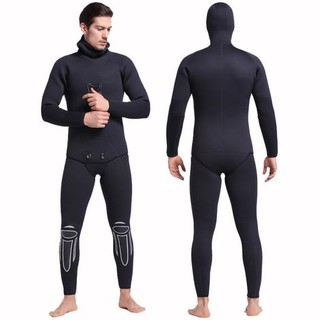 Bộ Lặn Nam Giữ Nhiệt Liền Thân Có Mũ Dày 6mm Wetsuit Sbart Đen