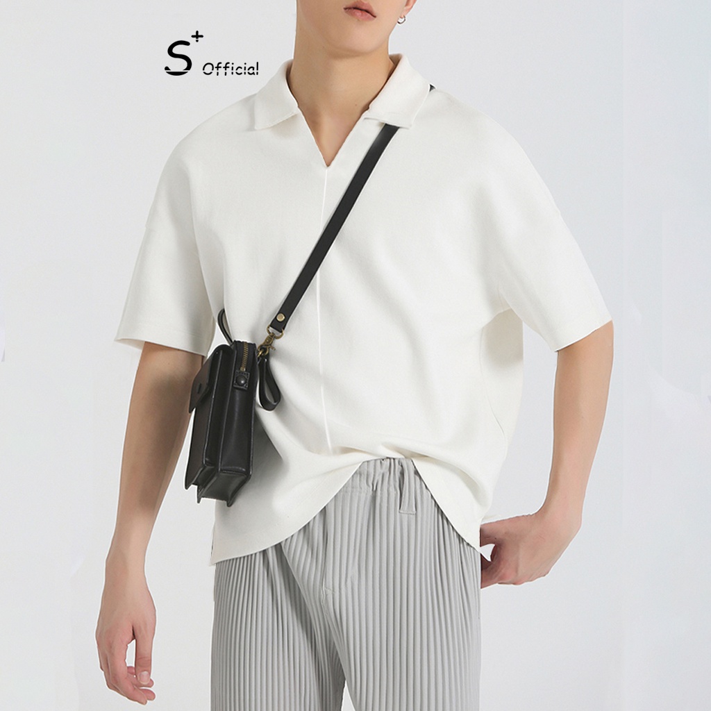 Áo sơ mi nam tay ngắn form rộng cổ V style Hàn Quốc - Áo sơ mi tay lỡ unisex - ASM002