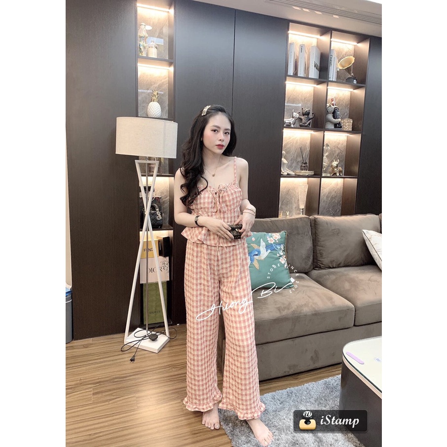 SET ÁO DÂY RÚT BO THUN NGỰC + QUẦN DÀI - DIDI STORE