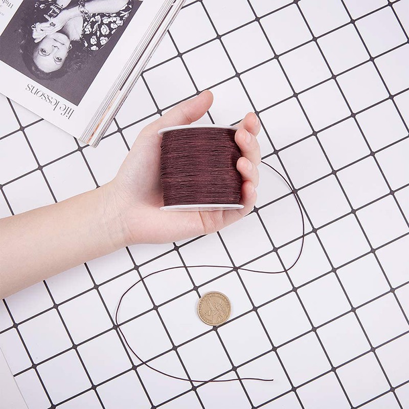 Cuộn dây nylon 45m đường kính 0.8mm dùng xỏ hạt/ làm trang sức thủ công