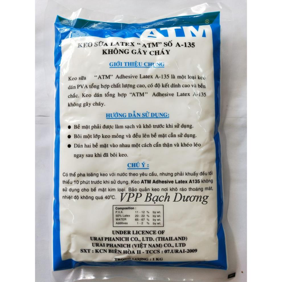 [ Keo sữa ATM Nguyên liệu làm slime 1kg dùng dán sàn nhựa giả gỗ, xốp dán tường, giấy dán tường ]