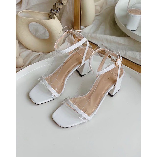 Sandal cao gót nữ quai phối mica siêu rẻ 6p mới nhất - s69