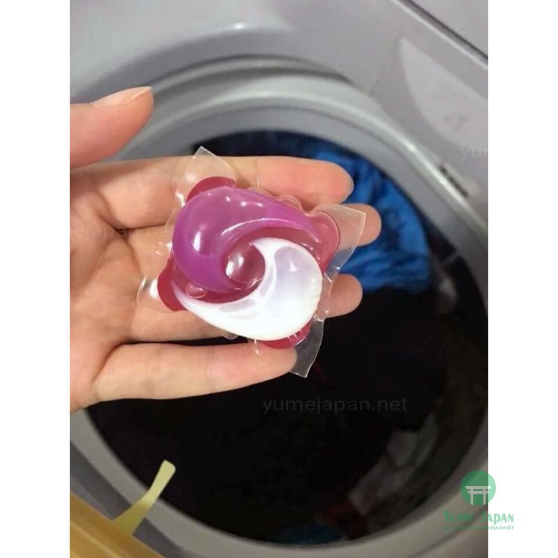 [Hỏa tốc HCM] Viên giặt Gelball 3D Túi 46 viên Hồng kết hợp giặt và xả 2 trong 1 Nhật Bản