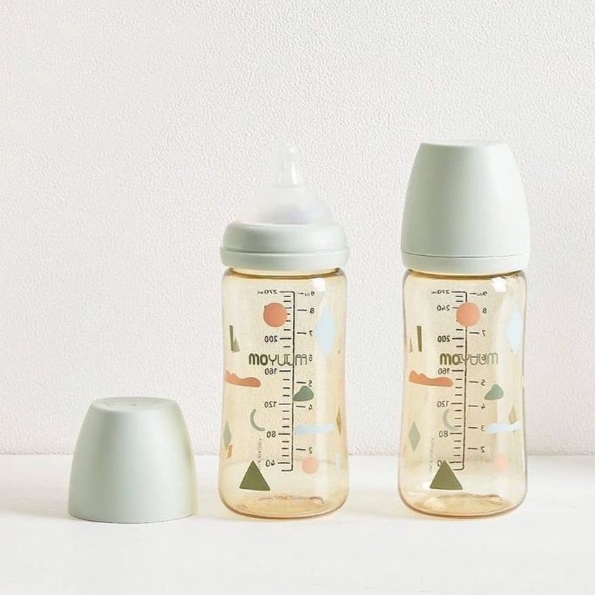 [CHÍNH HÃNG] Bình Sữa Moyuum Cloud Họa Tiết Mây, Núm Ty Siêu Mềm Nội Địa Hàn Cho Bé 170ml, 270ml