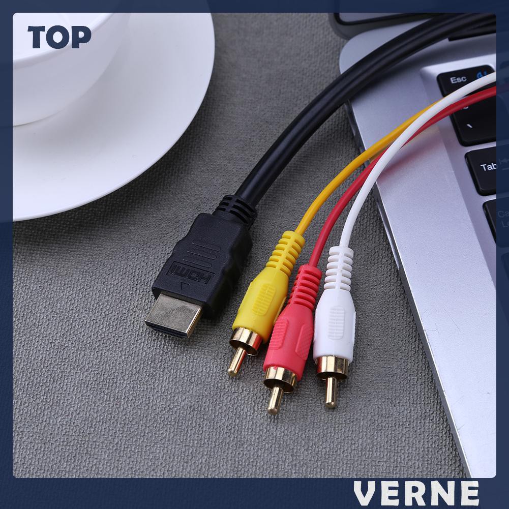 Cáp Chuyển Đổi Âm Thanh Mạ Vàng Từ Verne 1.5m Hd Hdmi Sang 3rca Av Cho Tv Set-Box