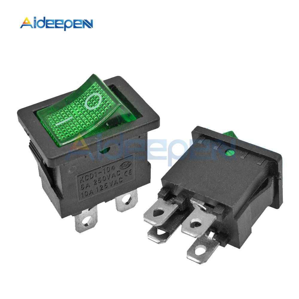 Set 5 Công Tắc Bật Tắt Kcd1 2 Pins 3 Pins 4 Pins 6 Pins 6a 250v / 10a 125v 15x21mm