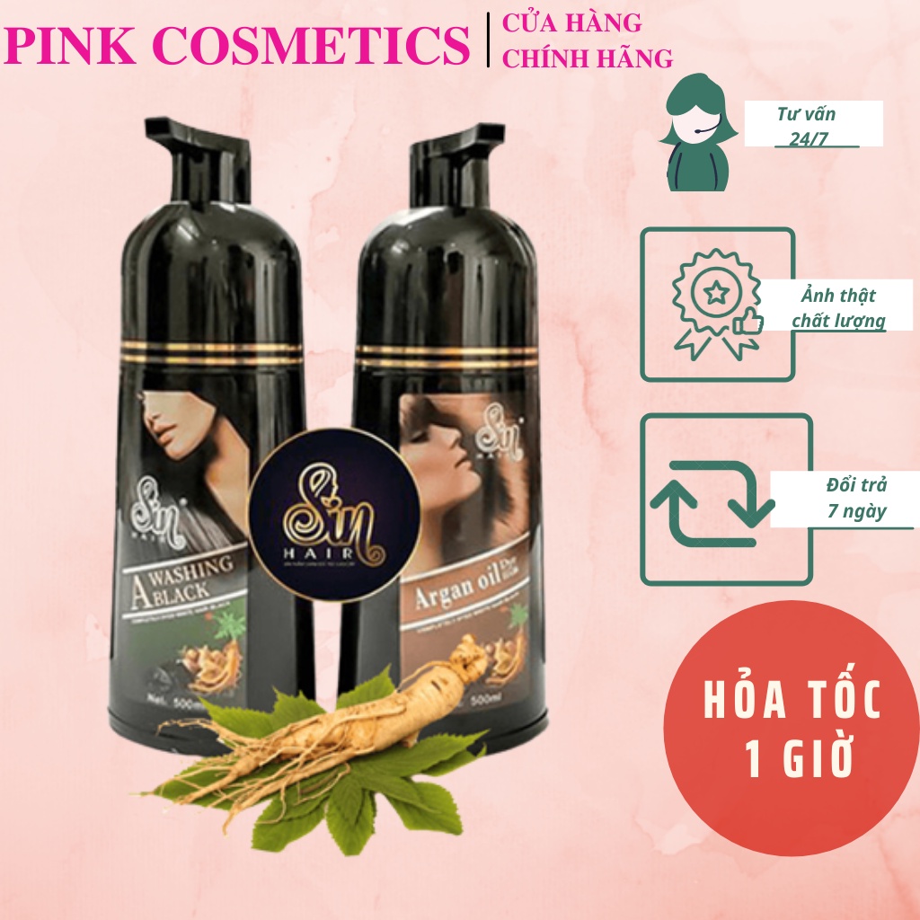 Dầu Gội Đầu Phủ Bạc Sin Hair Nhật Bản 500ml, Phủ Bạc Màu Đen Nâu Đều Màu Tự Nhiên Tinh Chất Nhân Sâm Không Có Hại Cho Da