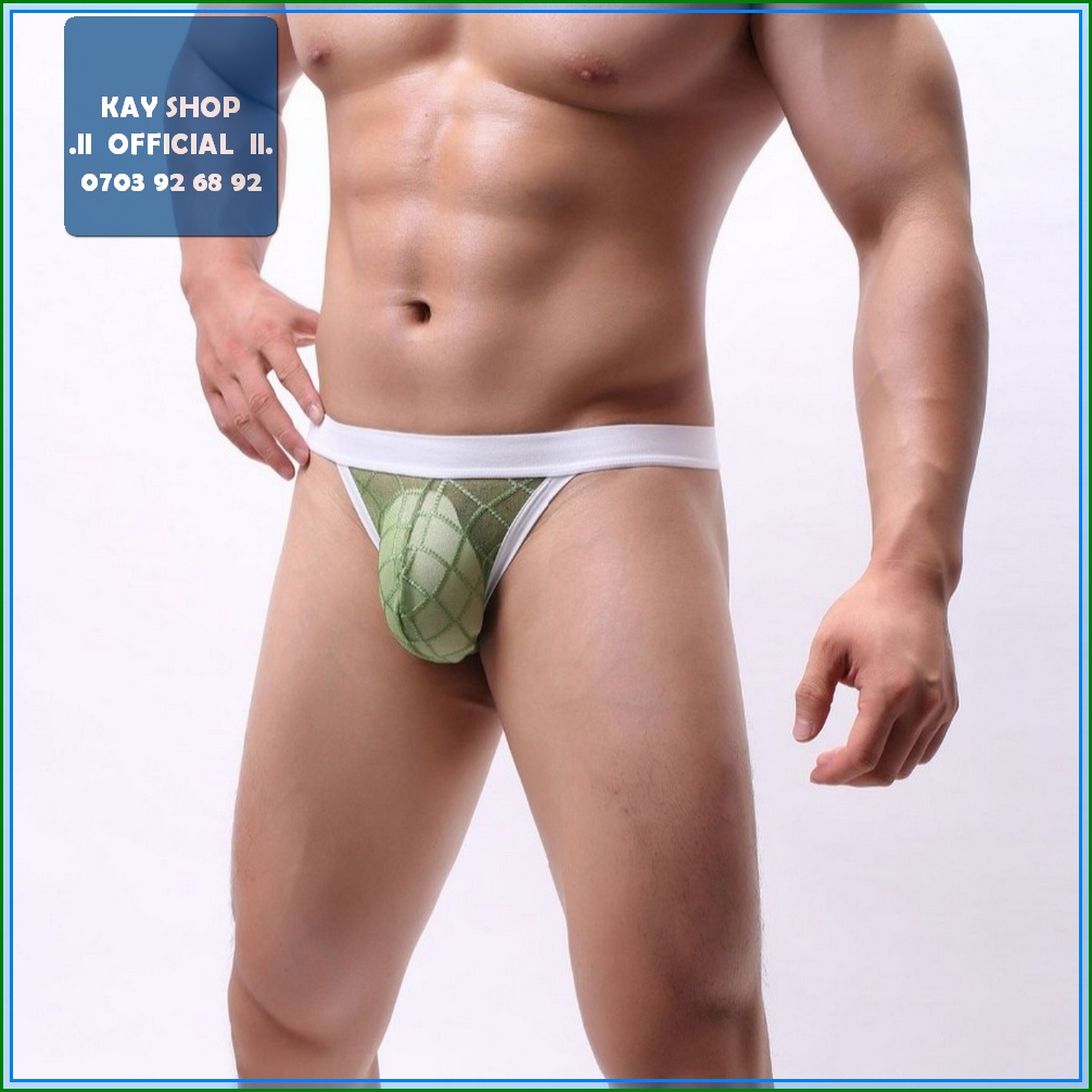 Quần lót lọt khe lưới sexy xuyên thấu khoe mông gợi cảm - Quần sịp nam viền quyến rũ