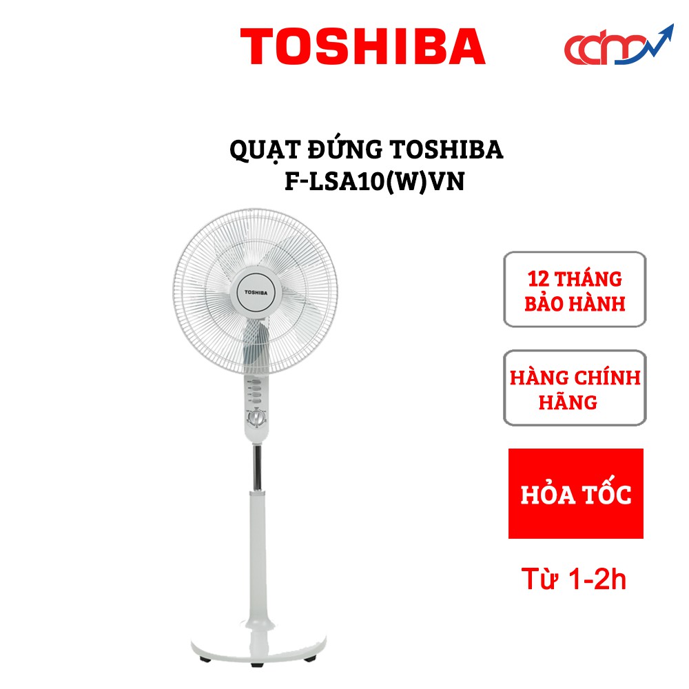 Quạt đứng Toshiba F-LSA10(W/H/K)VN model 2022 không khiển - Hàng chính hãng - Công nghệ Nhật Bản, hoạt động êm ái