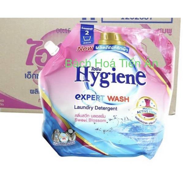 Nước Giặt Xả Đậm Đặt HYGIENE Túi 1800ml Sạch mọi viết bẩn - hương thơm tươi mát cả ngày dài